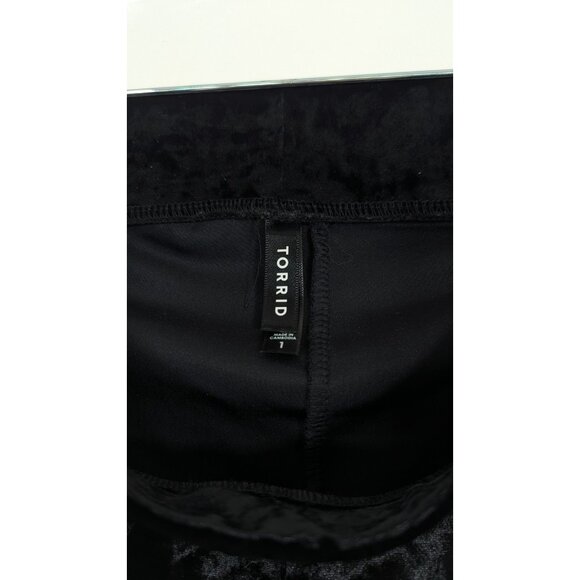 Torrid Size 1X Full Length Signature Waist Crushed Velvet Legging Goth - Picture 4 of 5